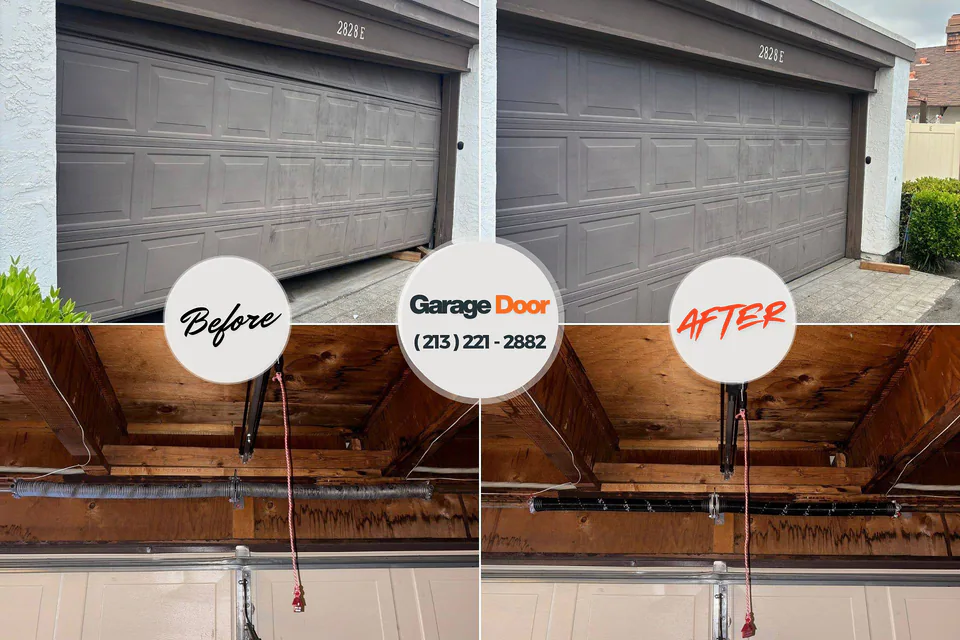 Before and after: garage door repair Gadsden, SC